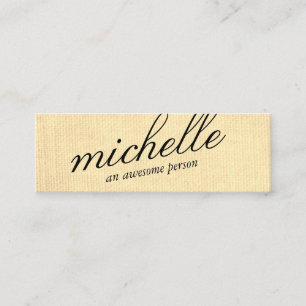 Minimalistische sepia textuur met cursieve tekst mini visitekaartje