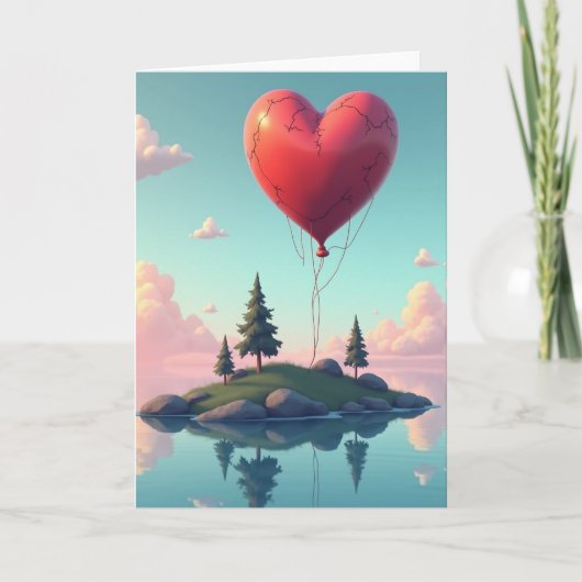 Minimalistische Serene Hart Kaart (Voorkant)