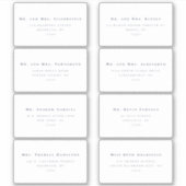 Minimalistische Serif tekst 8 bruiloft Adresetiket Sticker (Voorkant)