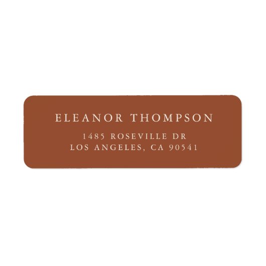 Minimalistische serif typografie Terracotta Etiket (Voorkant)