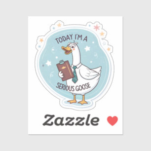 Minimalistische Serious Goose Sticker – Funny Meme