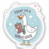 Minimalistische Serious Goose Sticker – Funny Meme (Voorkant)