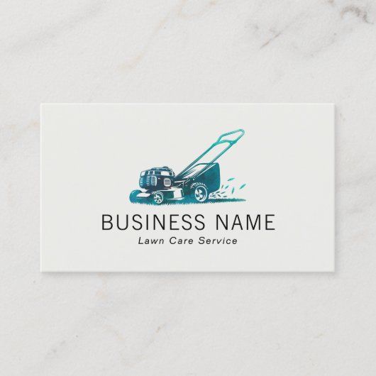 Minimalistische service voor gazonverzorging en -l visitekaartje (Voorkant)