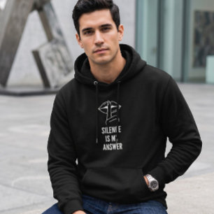 Minimalistische Shhh Slogan Stilte Is Mijn Antwoor Hoodie