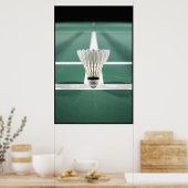 Minimalistische shuttle op Badminton Court Line Poster (Keuken)