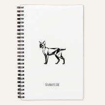 Minimalistische Siamese Kat Geometrische Hardcover