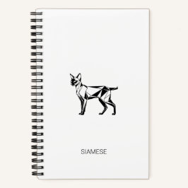 Minimalistische Siamese Kat Geometrische Hardcover Notitieboek