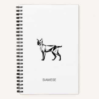 Minimalistische Siamese Kat Geometrische Hardcover Notitieboek
