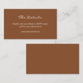 Minimalistische Sienna Brown Script Wedding Websit Informatiekaartje (Voorkant / Achterkant)
