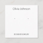Minimalistische sieraden Oorbel Display Visitekaar Vierkante Visitekaartje (Voorkant)