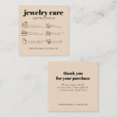 Minimalistische sieraden verzorging Dank u Busines Informatiekaartje (Voorkant / Achterkant)