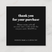 Minimalistische sieraden zorg dank u Business Blac Informatiekaartje (Achterkant)