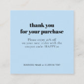 Minimalistische sieraden zorg dank u Business Blue Informatiekaartje (Achterkant)