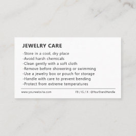 Minimalistische sieraden zorg pakket invoegen Kaar Visitekaartje