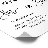 Minimalistische Signature Dranken Huwelijk Koppel Poster (Hoek)