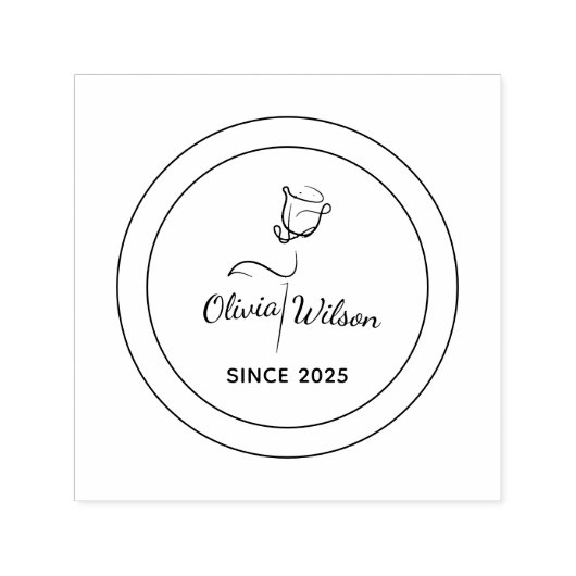 Minimalistische Signature Line Art Brand Logo Zelfinktende Stempel (Design)