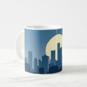 Minimalistische Silhouette Skyscraper Zacht Goud B Koffiemok (Voorkant links)