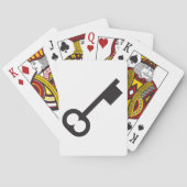 Minimalistische Silhouette van een Oude Sleutel Pokerkaarten (Achterkant)