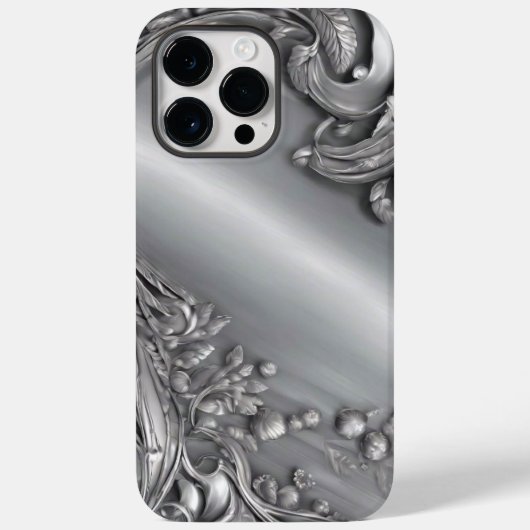 Minimalistische Silver Scroll iPhone 14 Pro Max Ho Case-Mate iPhone Case (Achterkant)