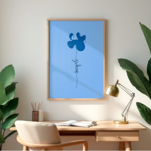 Minimalistische simpele bloem muurkunst poster