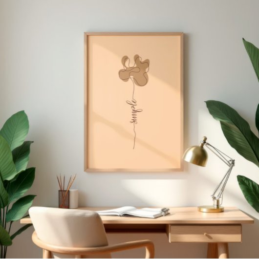 Minimalistische Simpele Bloem Muurkunst Poster