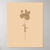 Minimalistische Simpele Bloem Muurkunst Poster (Voorkant)