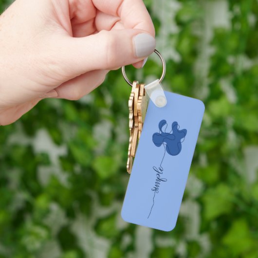 Minimalistische Simpele Bloem Sleutelhanger (Hand)