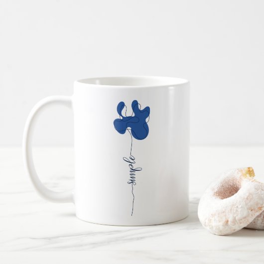 Minimalistische Simpele Bloemen Mok (Met donut)