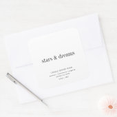 Minimalistische Simpele Sojakaars Zwart Wit Label (Envelop)