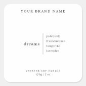 Minimalistische Simpele Sojakaars Zwart Witte Labe Vierkante Sticker (Voorkant)