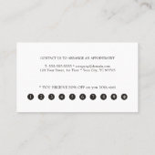 Minimalistische Simple Black White Beauty Loyalty- Klantenkaartje (Achterkant)