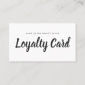 Minimalistische Simple Black White Beauty Loyalty- Klantenkaartje (Voorkant)