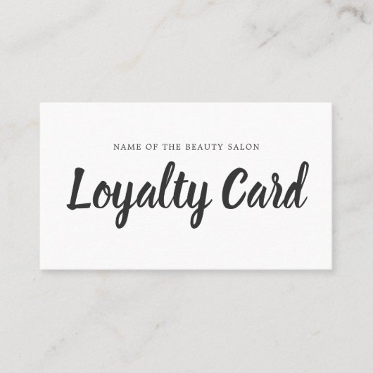 Minimalistische Simple Black White Beauty Loyalty- Klantenkaartje (Voorkant)