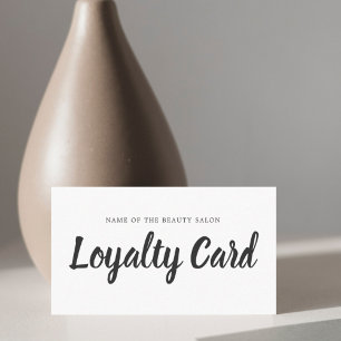 Minimalistische Simple Black White Beauty Loyalty- Klantenkaartje
