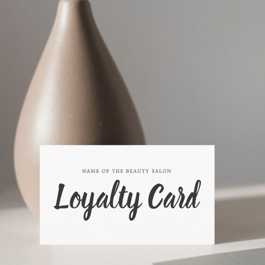 Minimalistische Simple Black White Beauty Loyalty- Klantenkaartje