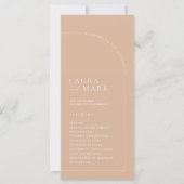 Minimalistische Simple Tan Wedding Ceremony-progra (Voorkant)