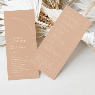 Minimalistische Simple Tan Wedding Ceremony-progra