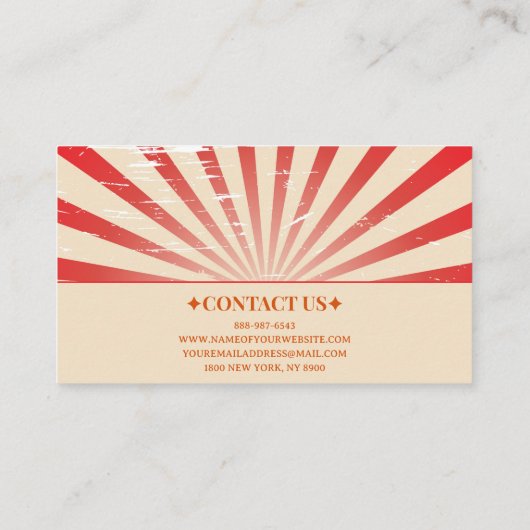 Minimalistische Sinaasappel aardse strepen Grunge  Visitekaartje (Achterkant)