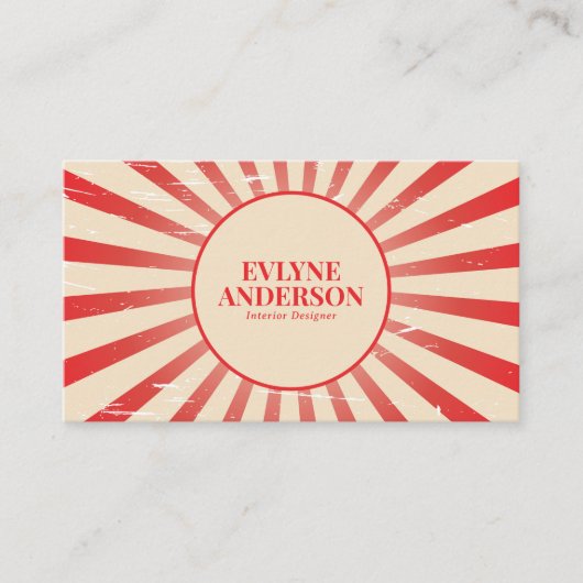 Minimalistische Sinaasappel aardse strepen Grunge Visitekaartje (Voorkant)