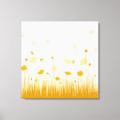 Minimalistische Sinaasappel en Witte Poppies Meado Canvas Afdruk (Voorkant)