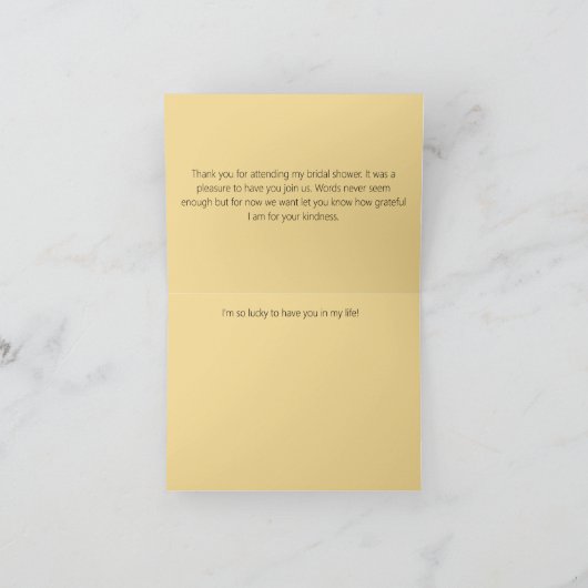 Minimalistische Single Heart Spiral op Butter Yell Bedankkaart (Binnen)