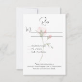 Minimalistische Single Stem Floral Response Kaarte RSVP Kaartje (Voorkant)