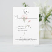 Minimalistische Single Stem Floral Response Kaarte RSVP Kaartje (Staand voorkant)