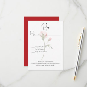 Minimalistische Single Stem Floral Response Kaarte RSVP Kaartje