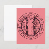 Minimalistische Sint-Benedictusmedaille Symbool Ku (Voorkant / Achterkant)