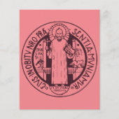 Minimalistische Sint-Benedictusmedaille Symbool Ku (Voorkant)