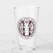Minimalistische Sint-Benedictusmedaille Symbool Ku Glas (Voorkant)