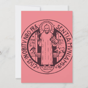 Minimalistische Sint-Benedictusmedaille Symbool Ku Kaart