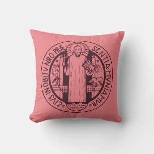 Minimalistische Sint-Benedictusmedaille Symbool Ku Kussen