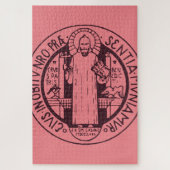 Minimalistische Sint-Benedictusmedaille Symbool Ku Legpuzzel (Verticaal)